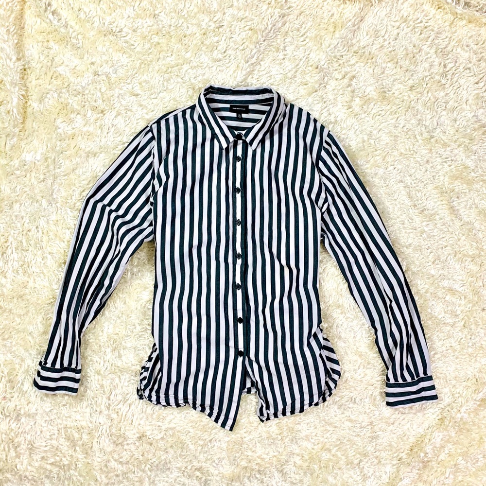 Who What Wear White & Faded Black Striped w/ Bow